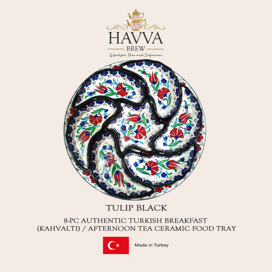 8-pc Authentic Turkish Breakfast (Kahvalti) / Afternoon Tea Ceramic Food Tray