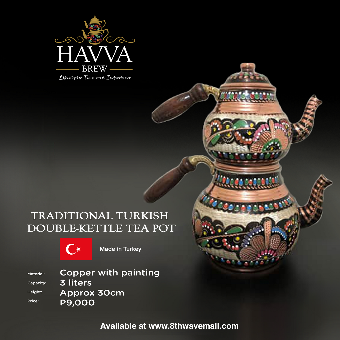 Traditional Turkish Double-Kettle Tea Pot